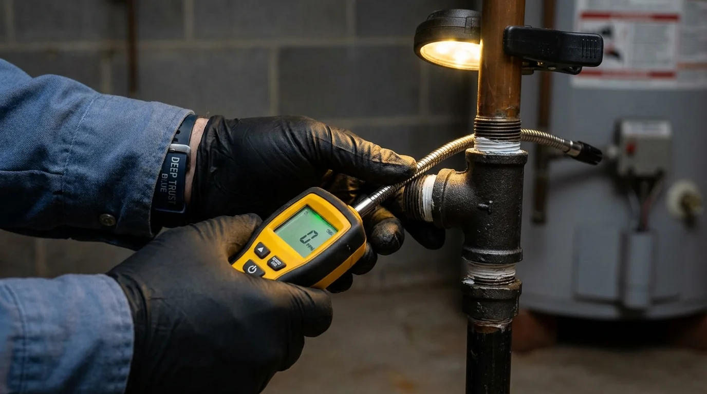 Gas leak detection with electronic sniffer by Johns Plumbing LLC in Buena Park
